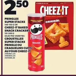 Independent Grocer PRINGLES SUPER STACKS 148-156 G OR CHEEZ-IT BAKED SNACK CRACKERS 191-200 G offer
