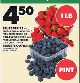 Independent Grocer BLUEBERRIES PINT OR STRAWBERRIES 1 LB offer
