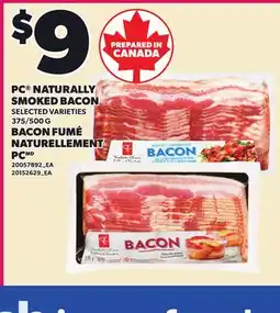 Independent Grocer PC NATURALLY SMOKED BACON, 375/500 G offer