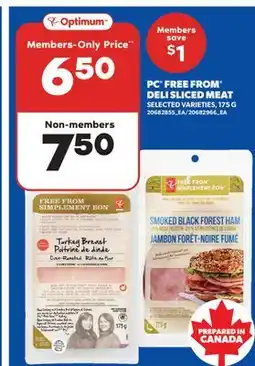 Real Canadian Superstore PC FREE FROM DELI SLICED MEAT offer