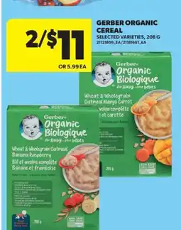 Real Canadian Superstore GERBER ORGANIC CEREAL offer
