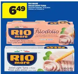 Real Canadian Superstore RIO MARE SOLID LIGHT TUNA, 3X 65/80 G offer