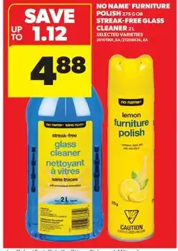 Real Canadian Superstore NO NAME FURNITURE POLISH, 275 G OR STREAK-FREE GLASS CLEANER, 2 L offer