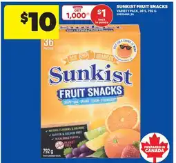 Real Canadian Superstore SUNKIST FRUIT SNACKS VARIETY PACK, 36' S offer