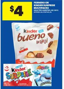 Real Canadian Superstore FERRERO OR KINDER SURPRISE MULTIPACKS offer