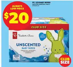 Real Canadian Superstore PC 12X BABY WIPES, 1200' S offer