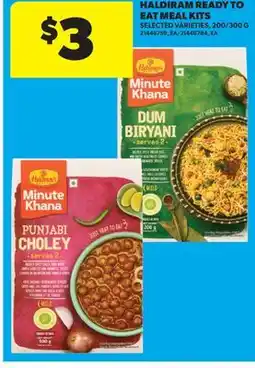 Real Canadian Superstore HALDIRAM READY TO EAT MEAL KITS, 200/300 G offer