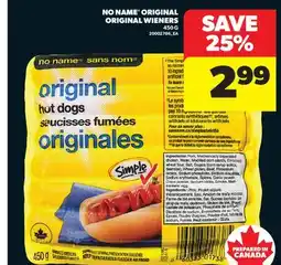 Real Canadian Superstore NO NAME ORIGINAL ORIGINAL WIENERS offer