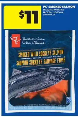 Real Canadian Superstore PC SMOKED SALMON, 120/150 G offer