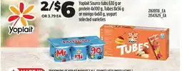 Real Canadian Superstore YOPLAIT SOURCE TUBS 630 G OR PROTEIN 4X100 G, TUBES 8X56 G OR MINIGO 6X60 G, YOGURT offer