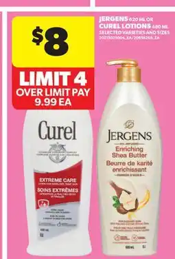Real Canadian Superstore JERGENS 620 ML OR CUREL LOTIONS 480 ML offer
