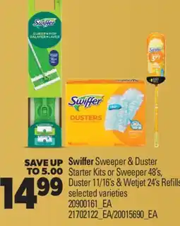 Real Canadian Superstore SWIFFER SWEEPER & DUSTER STARTER KITS OR SWEEPER 48'S, DUSTER 11/16'S & WETJET 24'S REFILLS offer