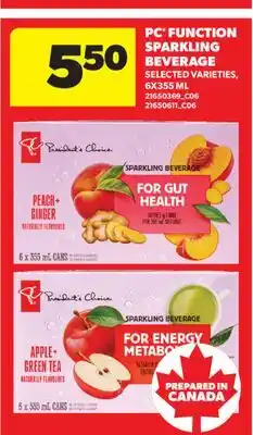 Real Canadian Superstore PC FUNCTION SPARKLING BEVERAGE offer