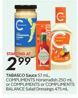 Sobeys TABASCO Sauce offer