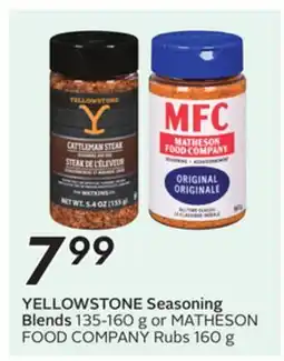 Sobeys YELLOWSTONE Seasoning Blends offer