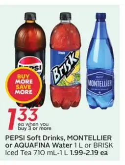Sobeys PEPSI Soft Drinks, MONTELLIER or AQUAFINA Water offer