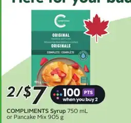Sobeys COMPLIMENTS Syrup offer