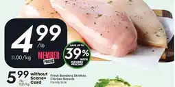 Sobeys Fresh Boneless Skinless Chicken Breasts offer