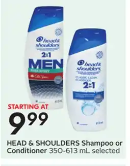 Sobeys HEAD & SHOULDERS Shampoo or Conditioner offer