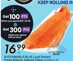Sobeys SUSTAINABLE BLUE Land-Raised Fresh Atlantic Salmon Fillets offer