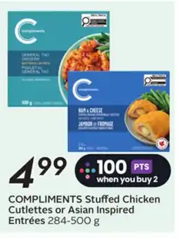 Sobeys COMPLIMENTS Stuffed Chicken Cutlettes or Asian Inspired Entrées offer