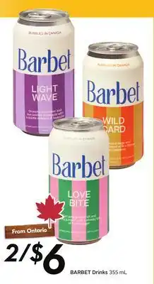 Sobeys BARBET Drinks offer
