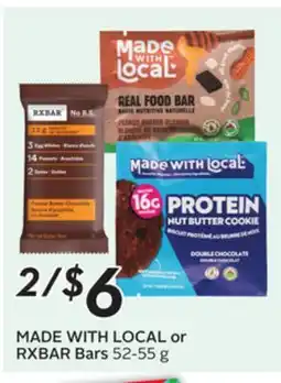 Sobeys MADE WITH LOCAL or RXBAR Bars offer