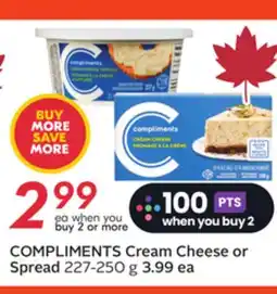 Sobeys COMPLIMENTS Cream Cheese or Spread offer