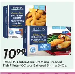 Sobeys TOPPITS Gluten-Free Premium Breaded Fish Fillets offer