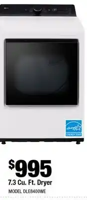 Home Depot 7.3 Cu. Ft. Dryer offer