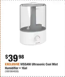 Home Depot EXCLUSIVE VISSANI Ultrasonic Cool Mist Humidifier • 1Gal offer