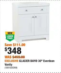 Home Depot EXCLUSIVE GLACIER BAY 30 Everdean Vanity offer