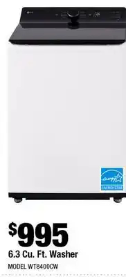 Home Depot 6.3 Cu. Ft. Washer offer