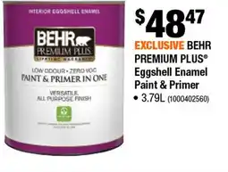 Home Depot Behr Premium Plus Eggshell Enamel Paint & Primer offer