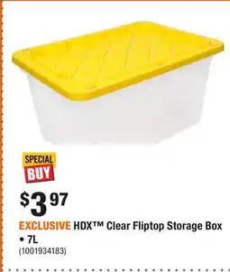 Home Depot EXCLUSIVE HDX Clear Fliptop Storage Box • offer