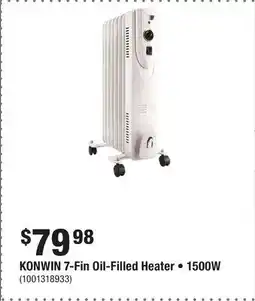 Home Depot KONWIN 7-Fin Oil-Filled Heater • 1500W offer