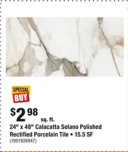 Home Depot 24 x 48 Calacatta Solano Polished Rectified Porcelain Tile • 15.5 SF offer