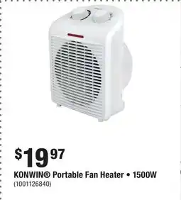 Home Depot KONWIN Portable Fan Heater • 1500W offer