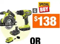 Home Depot 2-PIECE 1/2 Drill/Driver & 5-1/2 Circular Saw Combo Kit (2) 1.5AH Batteries and Charger offer
