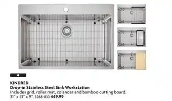Home Hardware Drop-in Stainless Steel Sink Workstation offer