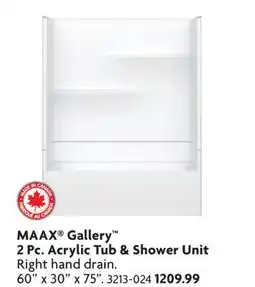 Home Hardware Gallery 2 Pc. Acrylic Tub & Shower Unit offer