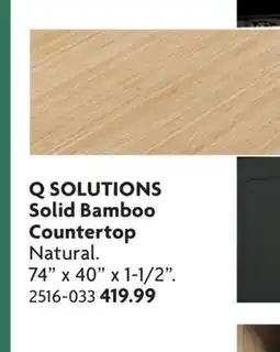 Home Hardware Q SOLUTIONS Solid Bamboo Countertop offer