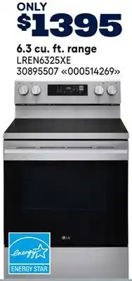 RONA LG 6.3 cu. ft. range offer