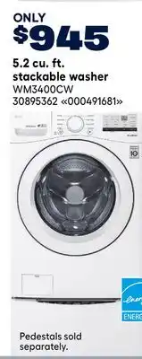 RONA LG 5.2 cu. ft. stackable washer offer