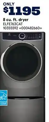 RONA Electrolux 8 cu. ft. dryer offer
