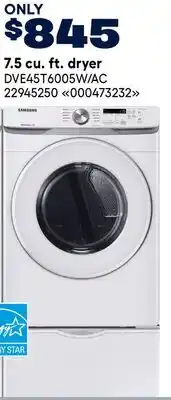 RONA Samsung 7.5 cu. ft. dryer offer
