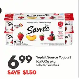 Longo's Yoplait Source Yogourt offer