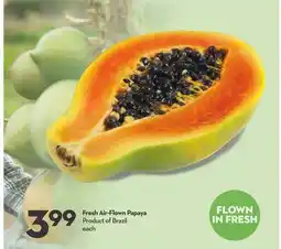 Longo's Fresh Air-Flown Papaya offer