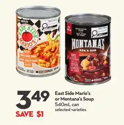 Longo's East Side Mario's or Montana's Soup offer