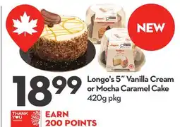 Longo's 5˝ Vanilla Cream or Mocha Caramel Cake offer